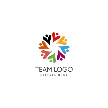 Benzersiz soyut tarzda topluluk logosu tasarım vektörü