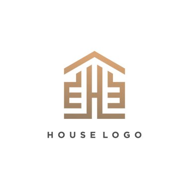 Modern basit kavramlı ev logosu tasarımı vektörü