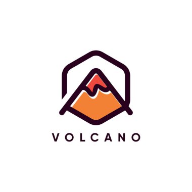 Modern yaratıcı tarzda yanardağ logosu tasarım vektörü