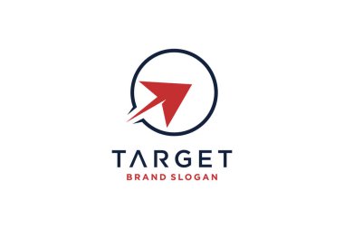 Yaratıcı ok kavramına sahip hedef logo tasarımı