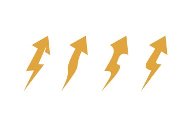 Elektrik kavramına sahip ok logo tasarım vektörü kümesi