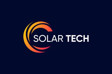 Modern soyut konsepte sahip güneş teknolojisi logosu tasarımı
