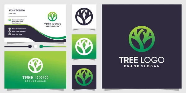 Projekt Logo Drzewa Kreatywną Koncepcją Abstrakcyjną Premium Vector — Wektor stockowy