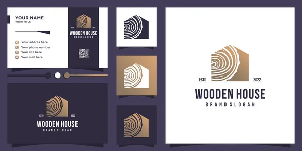 stock vector Wood house logo design with creative element concept Premium Vector