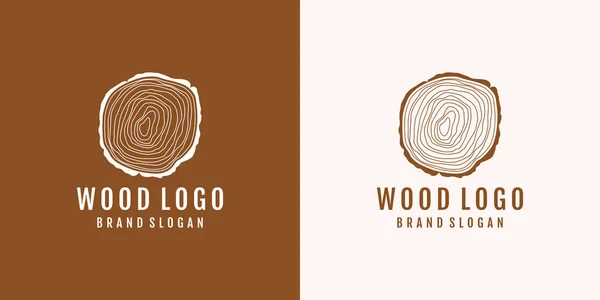 Projektowanie Logo Drewna Koncepcją Elementu Kreatywnego Premium Vector — Wektor stockowy