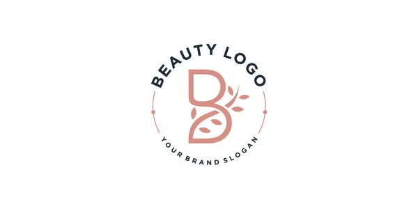Brev Logo Design För Skönhet Och Hälsa Premium Vector — Stock vektor