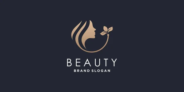 Design Logo Beauté Avec Concept Abstrait Créatif Premium Vector — Image vectorielle