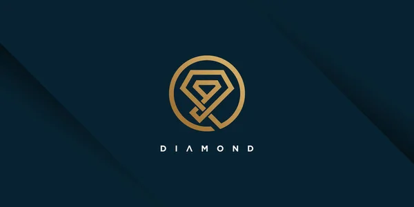 Вектор Дизайна Логотипа Diamond Творческой Простой Уникальной Концепцией — стоковый вектор