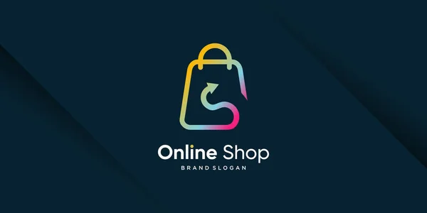 Online Shop Logo Design Met Modern Creatief Concept — Stockvector