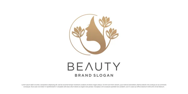 Vecteur Design Logo Femme Avec Concept Beauté Nature — Image vectorielle
