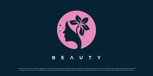 Kvinna Logotyp Design Vektor Med Skönhet Natur Koncept — Stock vektor