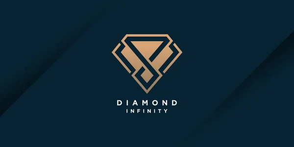 Diamond Logo Design Met Eenvoudig Creatief Concept — Stockvector