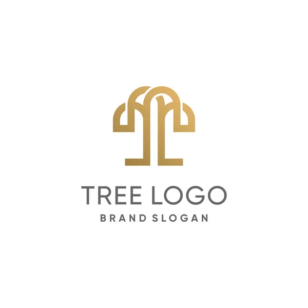 Baum Logo Design Idee Mit Kreativem Konzept — Stockvektor