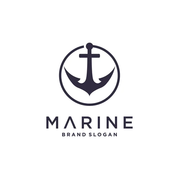 Marine Logo Design Vektor Mit Modernem Einzigartigen Stil — Stockvektor