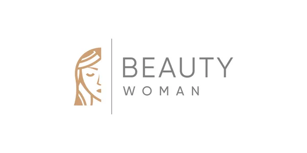 Skönhet Kvinna Logotyp Design Vektor Med Unik Abstrakt Stil — Stock vektor