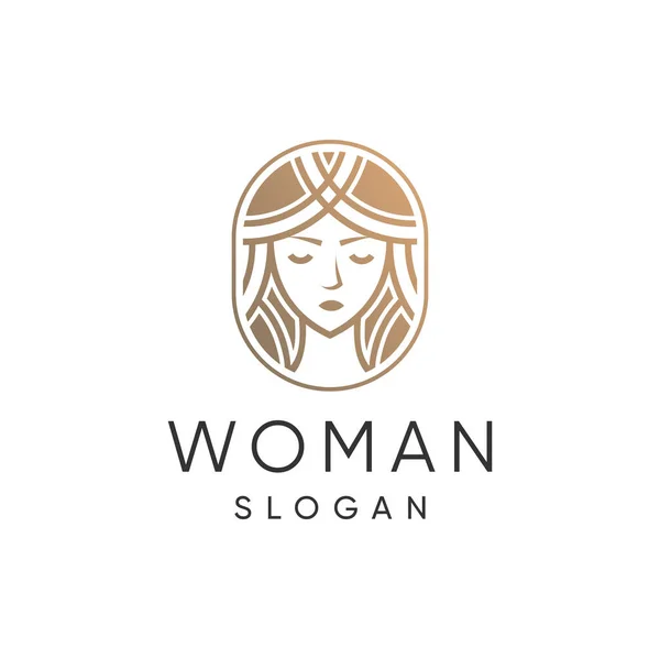 Schönheit Frau Logo Design Vektor Mit Einzigartigen Abstrakten Stil — Stockvektor