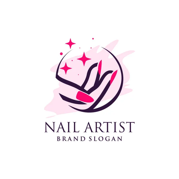 Nail art logo design for beauty studio with bottle icon and circle concept  Premium Vector 11396863 Vector Art at Vecteezy