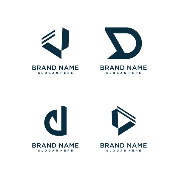 Lettre Vecteur Conception Logo Avec Concept Style Créatif Moderne — Image vectorielle