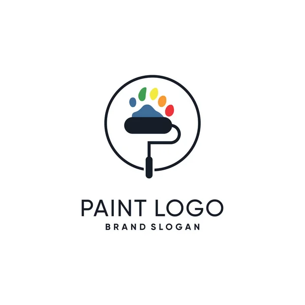 Malování Logo Design Vektor Ikona Tvůrčí Jedinečnou Myšlenkou — Stockový vektor