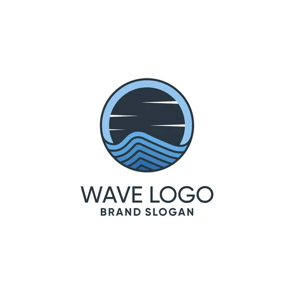 Logo Fali Emblemat Wektor Projektowania Kreatywnym Unikalnym Pomysłem — Wektor stockowy