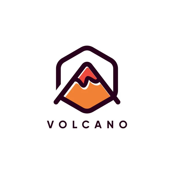 Вулкан Дизайн Логотипа Вектор Современным Творческим Стилем — стоковый вектор