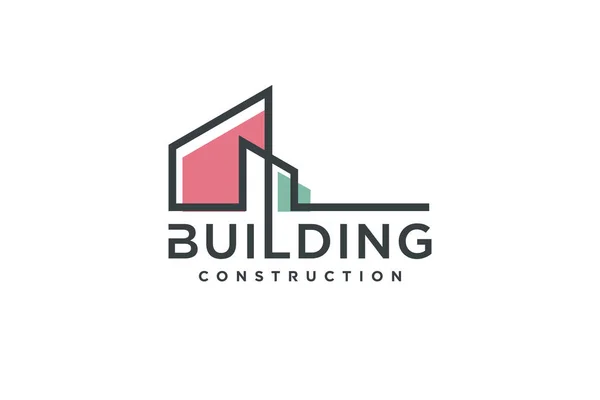 Projekt Logo Budynku Nowoczesną Minimalistyczną Koncepcją — Wektor stockowy