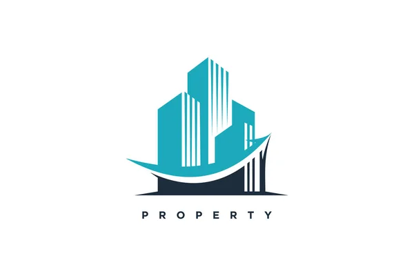 Property Logo Design Vector Icon Modern Style — Stock Vector
