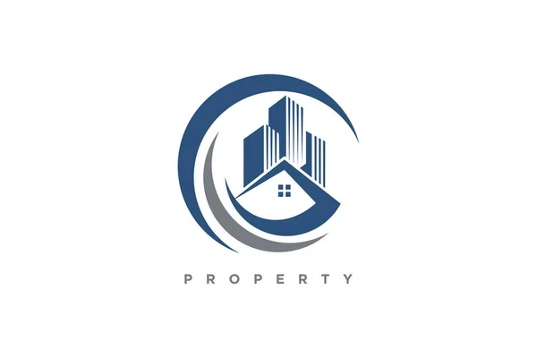 Property Logo Design Vector Icon Modern Style — Stock Vector