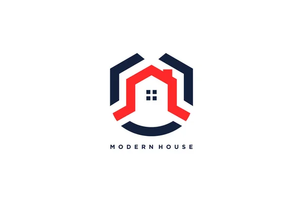 Modern Husets Logotyp Design Med Kreativt Koncept — Stock vektor