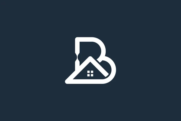 Elemento Vetorial Design Logotipo Casa Com Conceito Letra —  Vetores de Stock