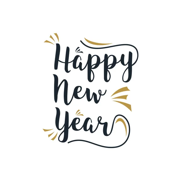 Mutlu yeni yıl logo tasarım vektörü yaratıcı benzersiz konsept