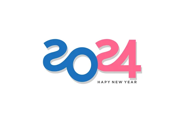 2024 Новий Рік Дизайн Логотипу Сучасною Унікальною Концепцією — стоковий вектор