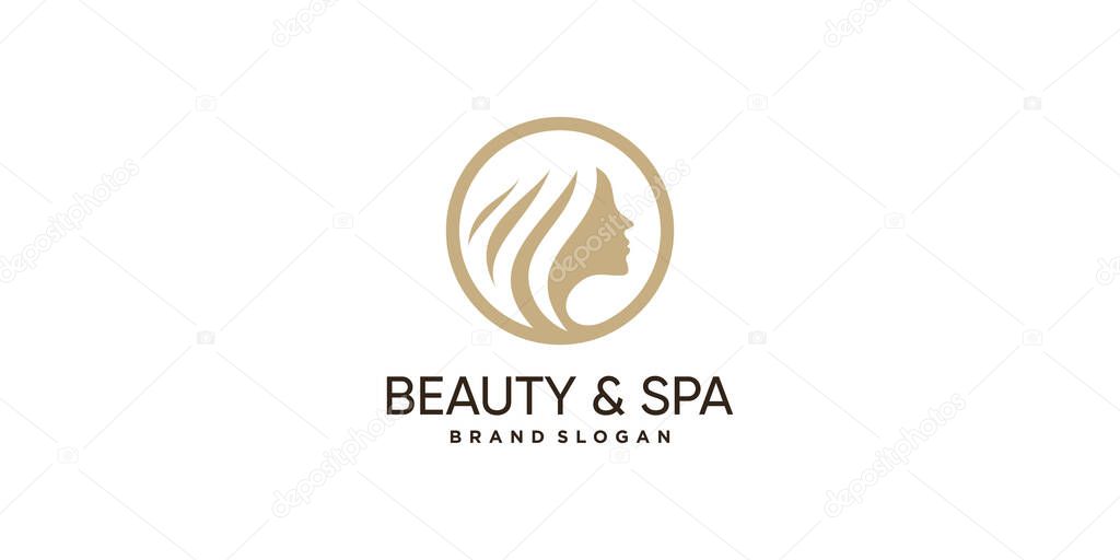 Beauty logo design with creative abstract concept Premium Vector
