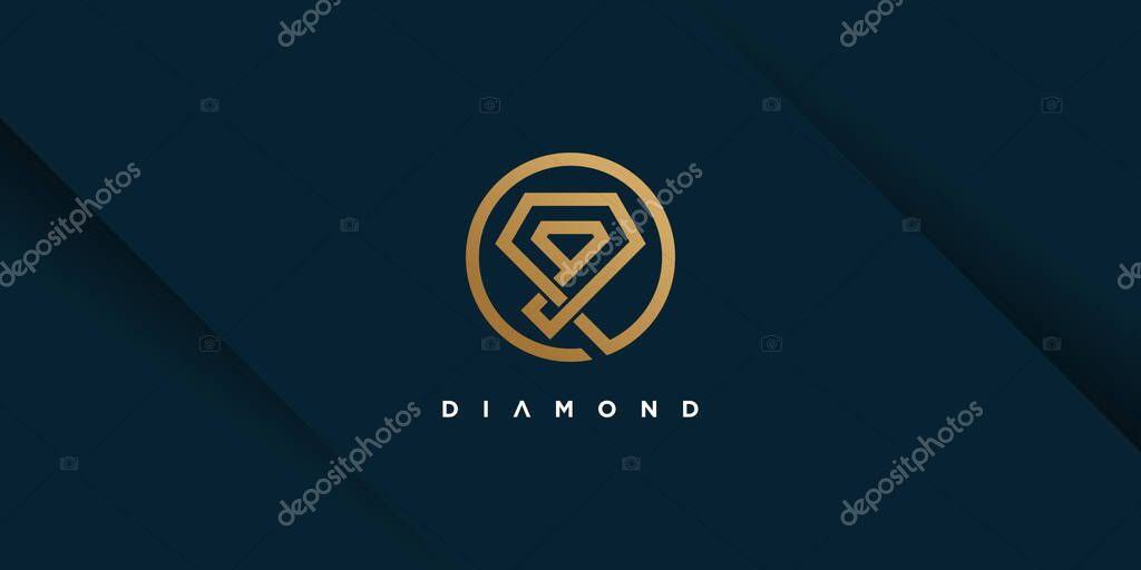 Diamond logo design vector with creative simple and unique concept