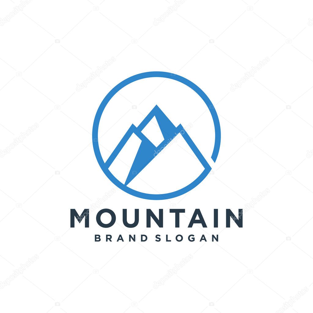 Mountain logo design vector with modern creative style