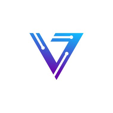 Modern konsepte sahip V harfi logo tasarım element vektörü