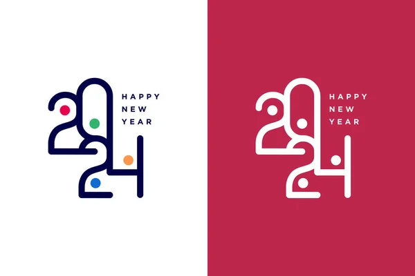 2024 logo tasarım element vektörü ve yaratıcı eşsiz konsept