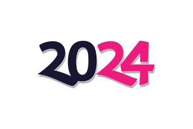 2024 logo tasarım element vektörü ve yaratıcı konsept