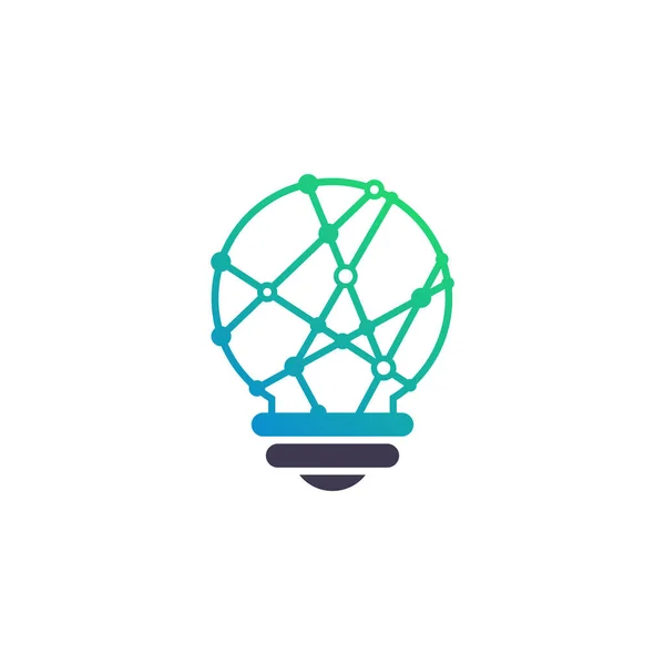 Вектор Дизайну Логотипу Розумної Лампи Концепцією Творчих Технологій — стоковий вектор