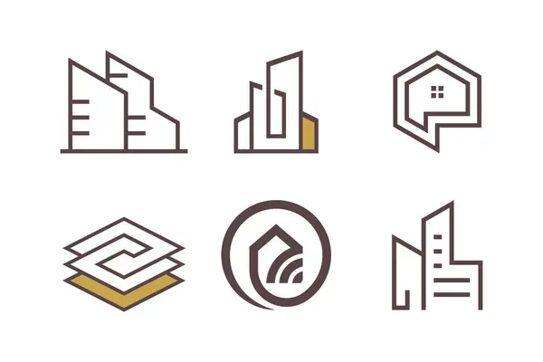 Vetor Elemento Design Logotipo Construção Com Ideia Conceito Criativo — Vetor de Stock
