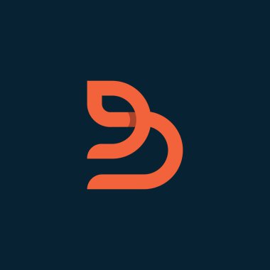 Yaratıcı modern konsepte sahip B harfi tasarım element vektör simgesi