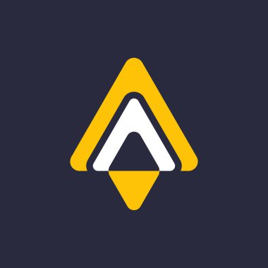 Ok konsepti fikri olan A harfi tasarım ögesi simgesi