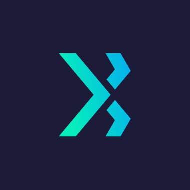 Yaratıcı modern konsepte sahip X harfi tasarım ögesi vektörü