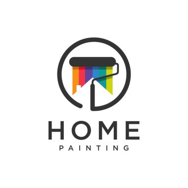 İş adamı için yaratıcı fikri olan boyama evi tasarım ögesi vektör simgesi