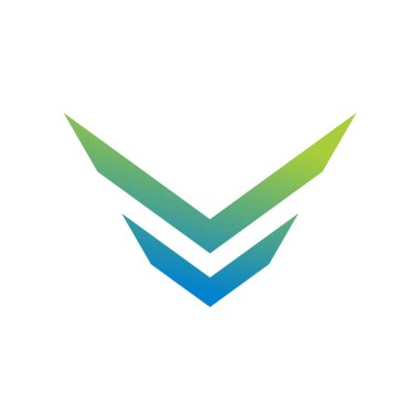 İş adamı için yaratıcı konsepte sahip V harfi tasarım ögesi vektörü