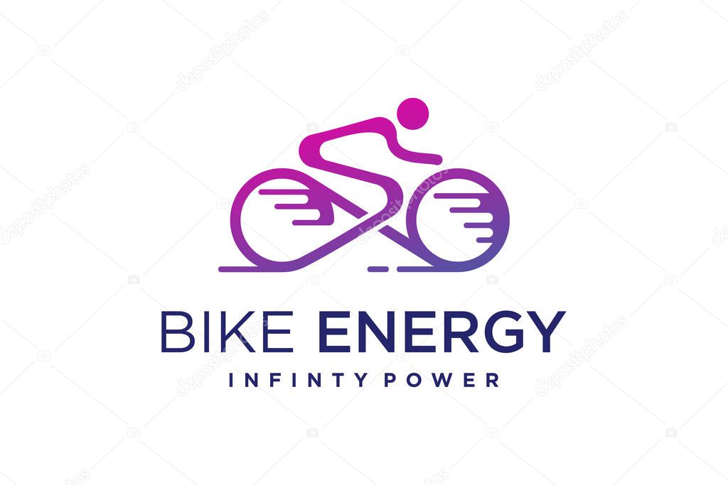 Bike energy infinty design element vector with creative concept for business person