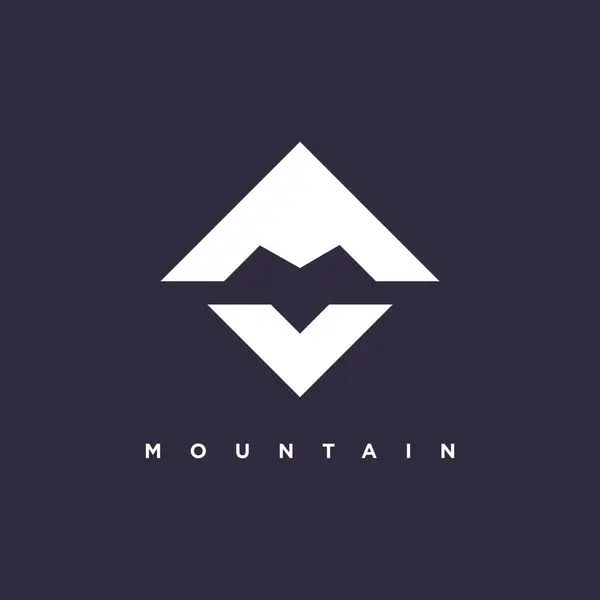 Dağ tasarımı fikri, yaratıcı harf M konsepti yüksek çözünürlük vektörü