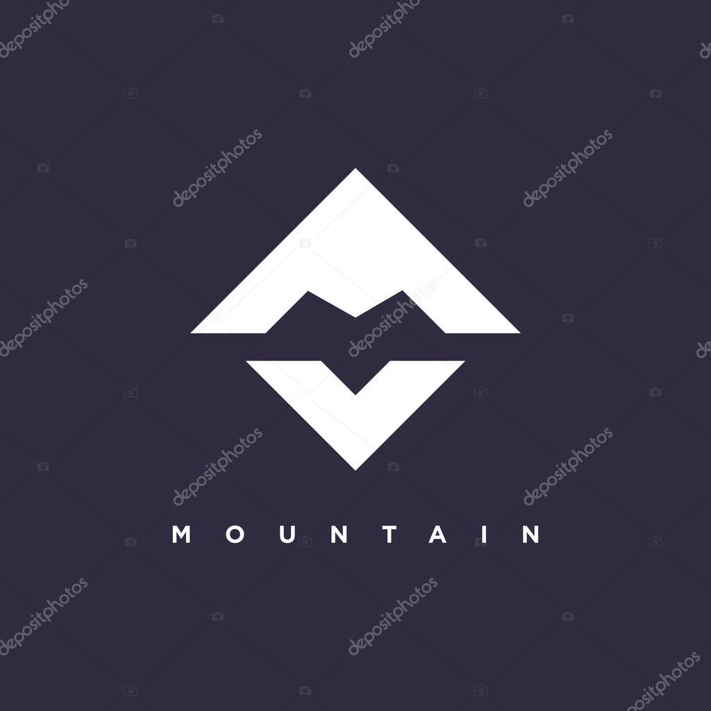 Mountain design element idea with creative letter M concept high resolution vector