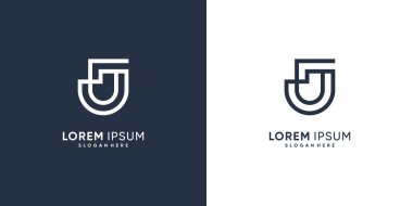 Modern yaratıcı biçim Premium Vektör Bölüm 4 ile J logo şablonu