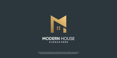 Farklı yaratıcı element biçimi olan ev logosu Premium Vektör Bölüm 2